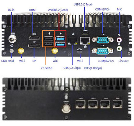 Jetway HBJC38AZ02-20LB (Intel Tiger Lake Processor) [12-24V DC, <b>4x LAN</b>]