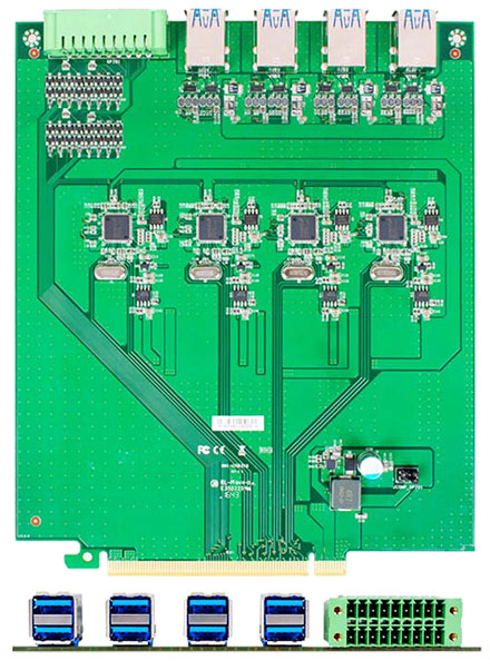 Jetway HM1-USB3X8 (8x USB3.0, 1x 16-bit GPIO) [fr HM-1000]