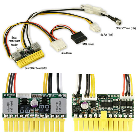 picoPSU-150-XT DC/DC (150 Watt) + AC/DC 192W Adapter + Stromkabel [Bundle]