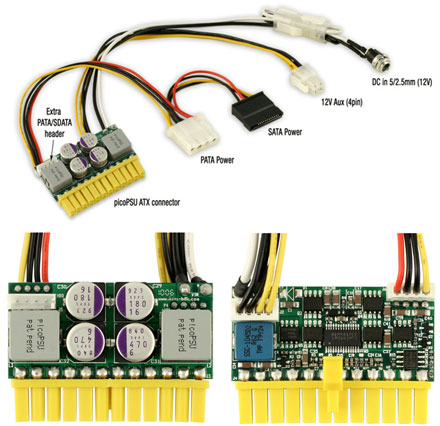 picoPSU-160-XT DC/DC (160 Watt) + AC/DC 192W Adapter + Stromkabel